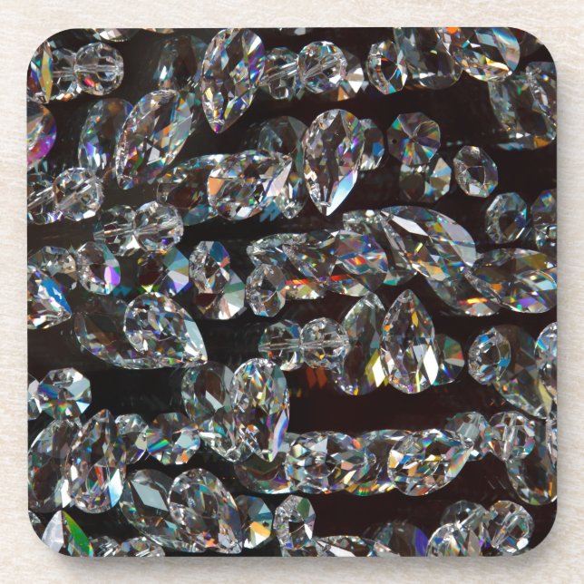 Chic Black Diamond Chrystal Abstract Pattern Gifts Coaster (Front)