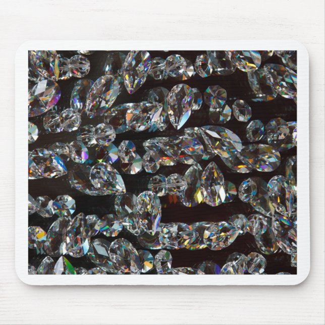 Chic Black Diamond Chrystal Abstract Pattern Gifts Mouse Mat (Front)