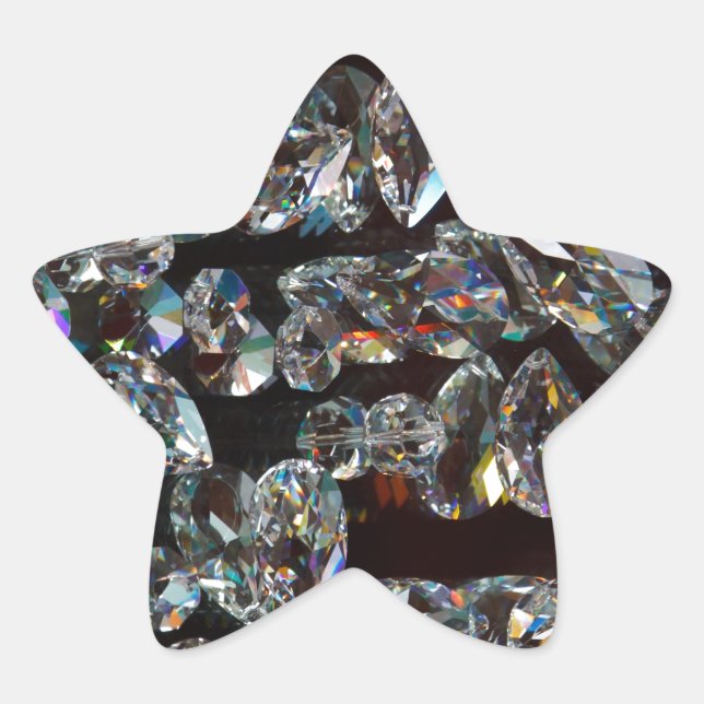 Chic Black Diamond Chrystal Abstract Pattern Gifts Star Sticker (Front)