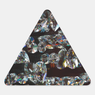 Chic Black Diamond Chrystal Abstract Pattern Gifts Triangle Sticker