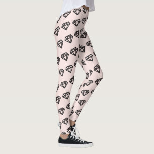 Chic Black Diamonds Stylish Bridal Party Wedding Leggings