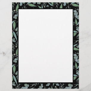 Chic Black Eucalyptus Greenery Recipe Binder Page