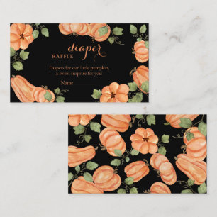 Chic Black Fall Pumpkin Diaper Raffle Enclosure Card