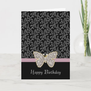 Chic Black Floral Card