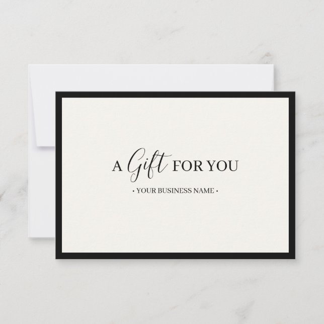 Chic Black Frame Customised Gift Certificate (Front)