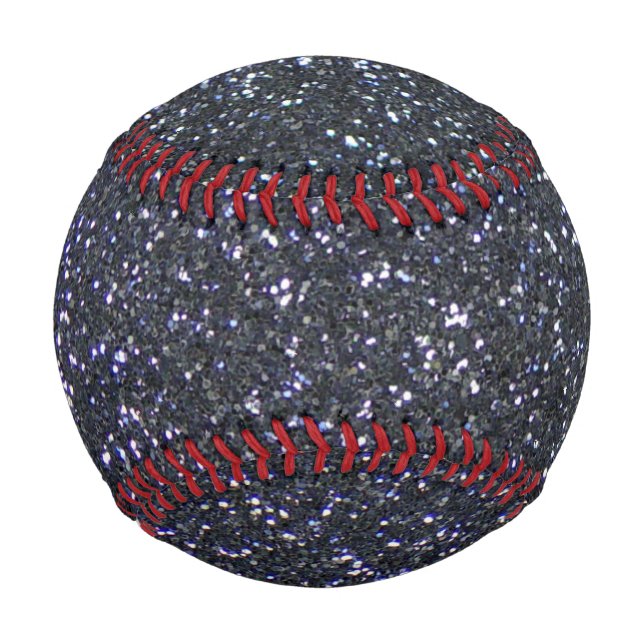 Chic Black Glitter Sparkle Baseball (Front)