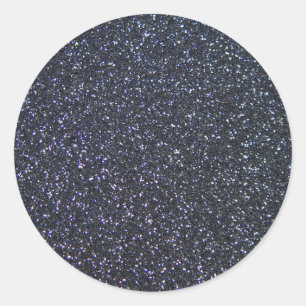 Chic Black Glitter Sparkle Classic Round Sticker