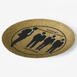Chic Black & Gold Bachelor Party Paper Plate