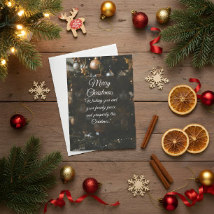 Chic Black & Gold Christmas Greeting Card   Elegan