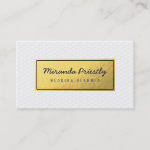 Chic Black & Gold Faux Gold Foil Geometric Pattern Business Card
