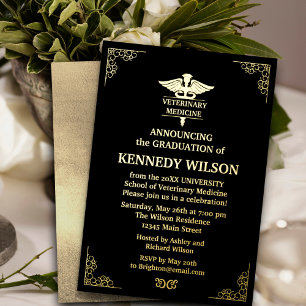 Chic Black Gold foil Veterinary Medicine 