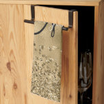 Chic Black Gold Glitters Monogram Name     Tea Towel<br><div class="desc">Chic Black Gold Glitters Monogram Name</div>