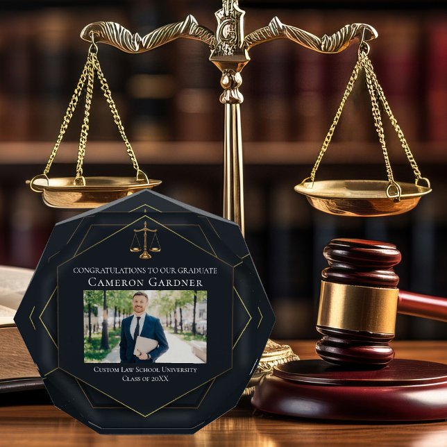 Chic Black Gold Law School Graduation Photo Block (Creator Uploaded)