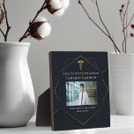 Chic Black Gold Medical School Graduation Photo Plaque<br><div class="desc">This chic medical school graduation party photo plaque features a black and gold geometric hexagon design with an elegant medical caduceus above a photo of the graduate. Modern eye-catching photograph celebration print for a new doctor or nurse in 2025.</div>