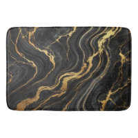 Chic Black & Gold Metallic Marble Look Glamour