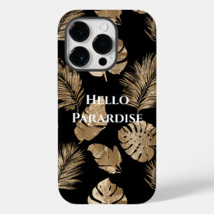 Chic Black Gold Tropical Leaves Case-Mate iPhone 14 Pro Case
