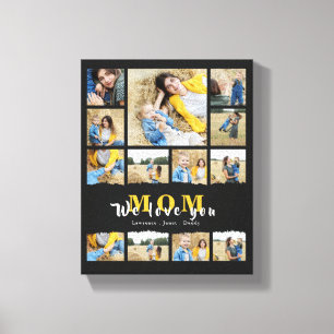 Chic Black grandma Mum photo collage mothers day Canvas Print