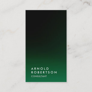 Chic black green unique professional business card