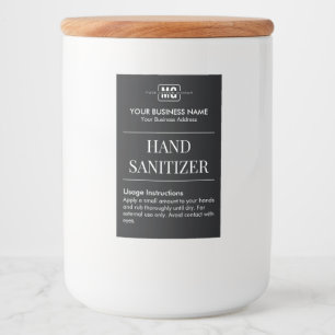 Chic Black Hand Sanitizer Usage Instructions Label