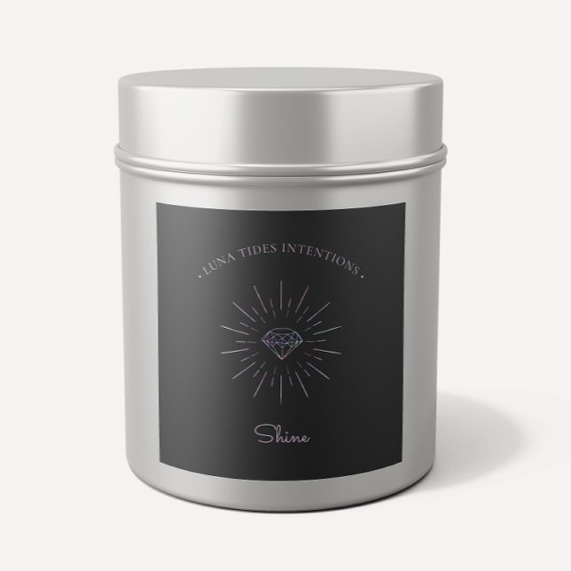 Chic Black Holographic Intention Candles Label (Creator Uploaded)