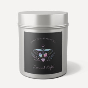 Chic Black Holographic Intention Candles Label