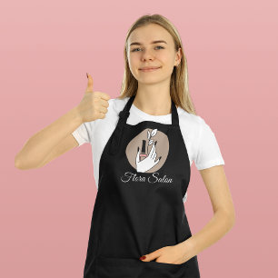 Chic Black Manicurist Nail Technician Salon  Apron