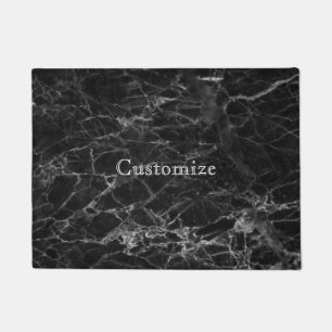 Chic Black Marble Pattern Modern Personalise Doormat