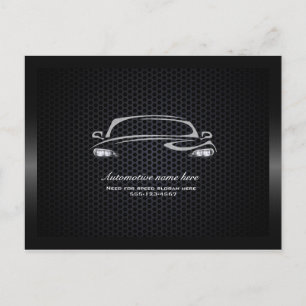 Chic black minimalist modern car business card