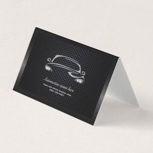 Chic black minimalist modern car business card