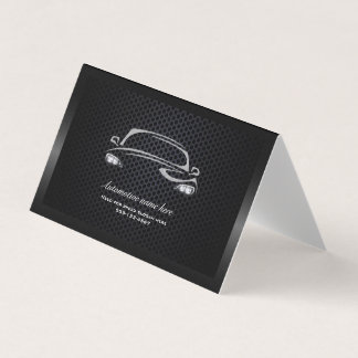 Chic black minimalist modern car business card