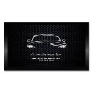 Chic black minimalist modern car business card