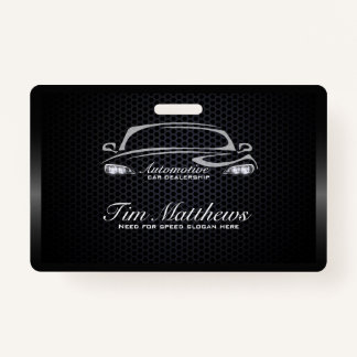 Chic black minimalist modern car business ID badge