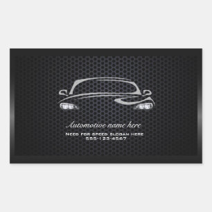 Chic black minimalist modern car dealership  rectangular sticker