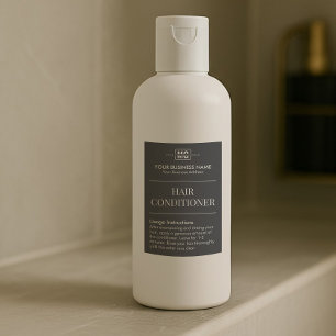 Chic Black Monogram Hair Shampoo Amenities Label