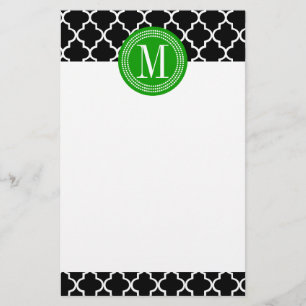Chic Black Moroccan Lattice Personalised Stationery
