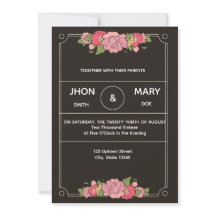 Chic Black Personalised Envelope Invite