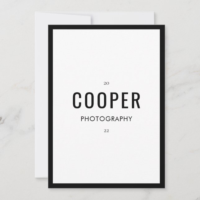 Chic Black Photography Premade Brand Note Card (Front)
