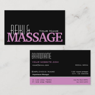Chic Black Pink White Simple and Professional Business Card