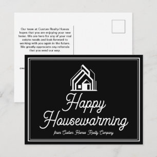 Chic Black Real Estate Company Custom Realtor Postcard