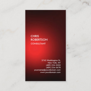 Chic black red vertical unique business card
