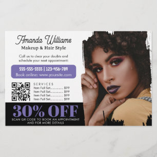 Chic Black Rose Beauty Salon Promo Discount Flyer
