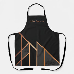 Chic Black Rose Gold Geometric Modern Personalised Apron