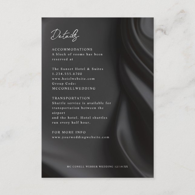 Chic Black satin details card (Front)