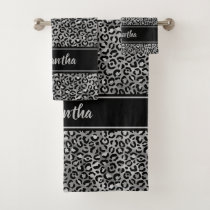 Black and silver towel sets discount