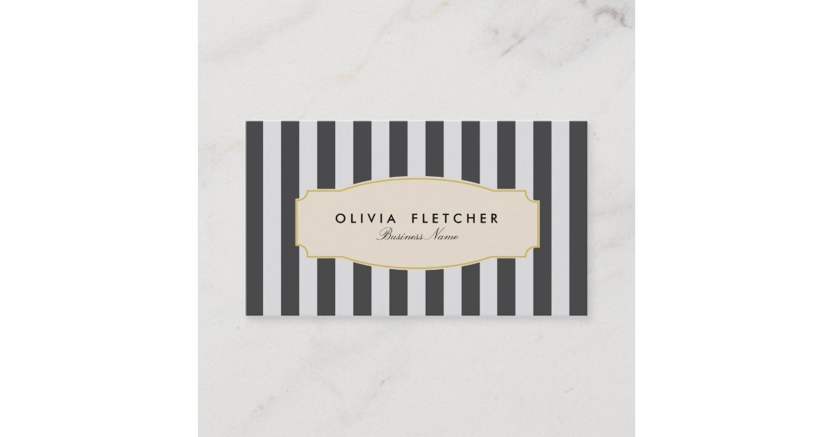 Chic Black Stripes Business Cards