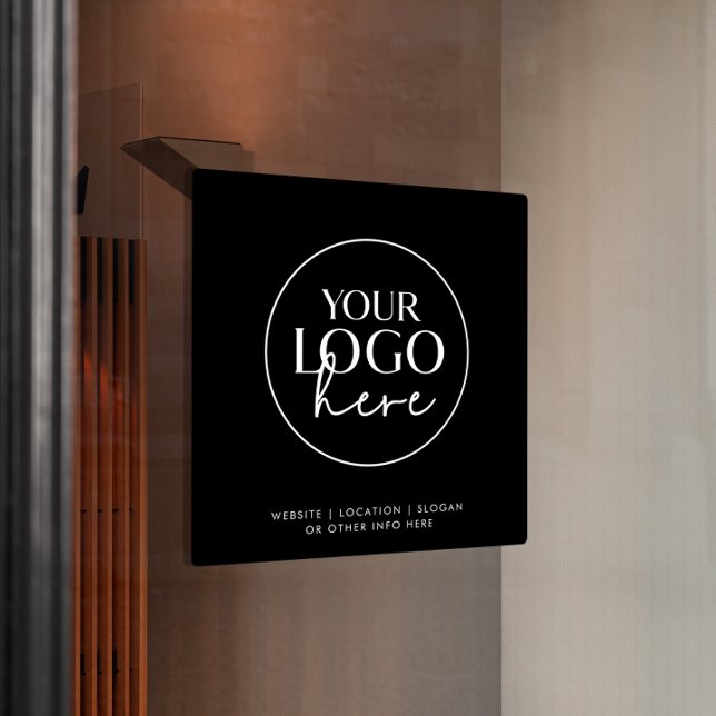 Chic Black Typography Business Custom Logo Window Cling (Creator Uploaded)