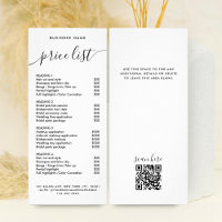 Chic Black Typography Business Services Price List