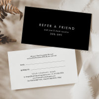 Chic Black Typography Refer a Friend