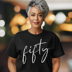 Chic Black White 50th Birthday Party T-Shirt