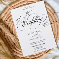 Chic black white all in one calligraphy wedding